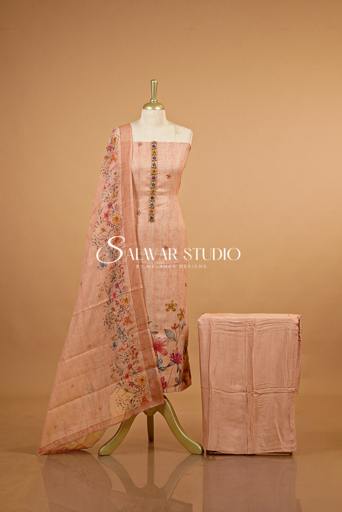 Art Linen Embroidery Unstitched Salwar Suits AC0064