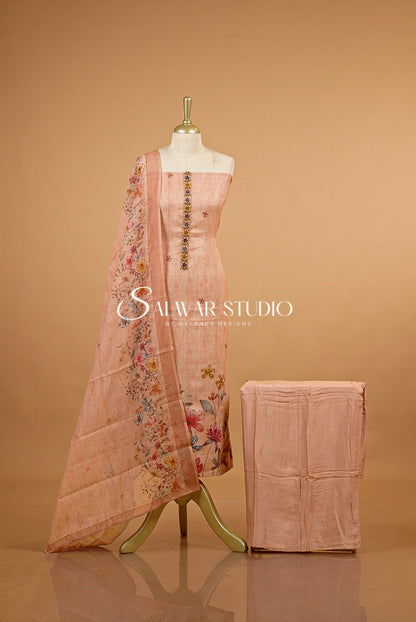 Art Linen Embroidery Unstitched Salwar Suits AC0064