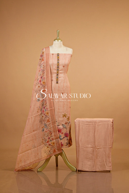 Art Linen Embroidery Unstitched Salwar Suits AC0064