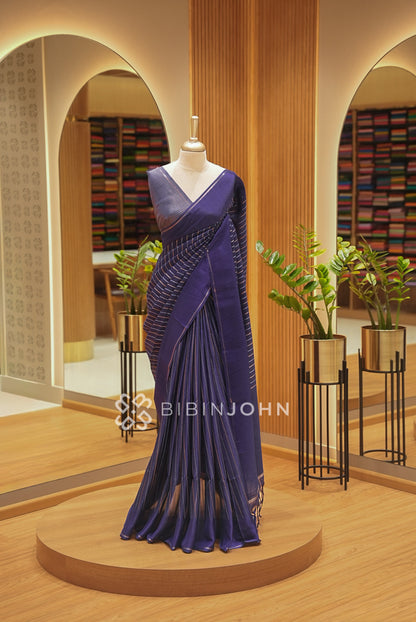 Semi Tussar Weaving Saree For Women Deep Royal Purple BJ2385