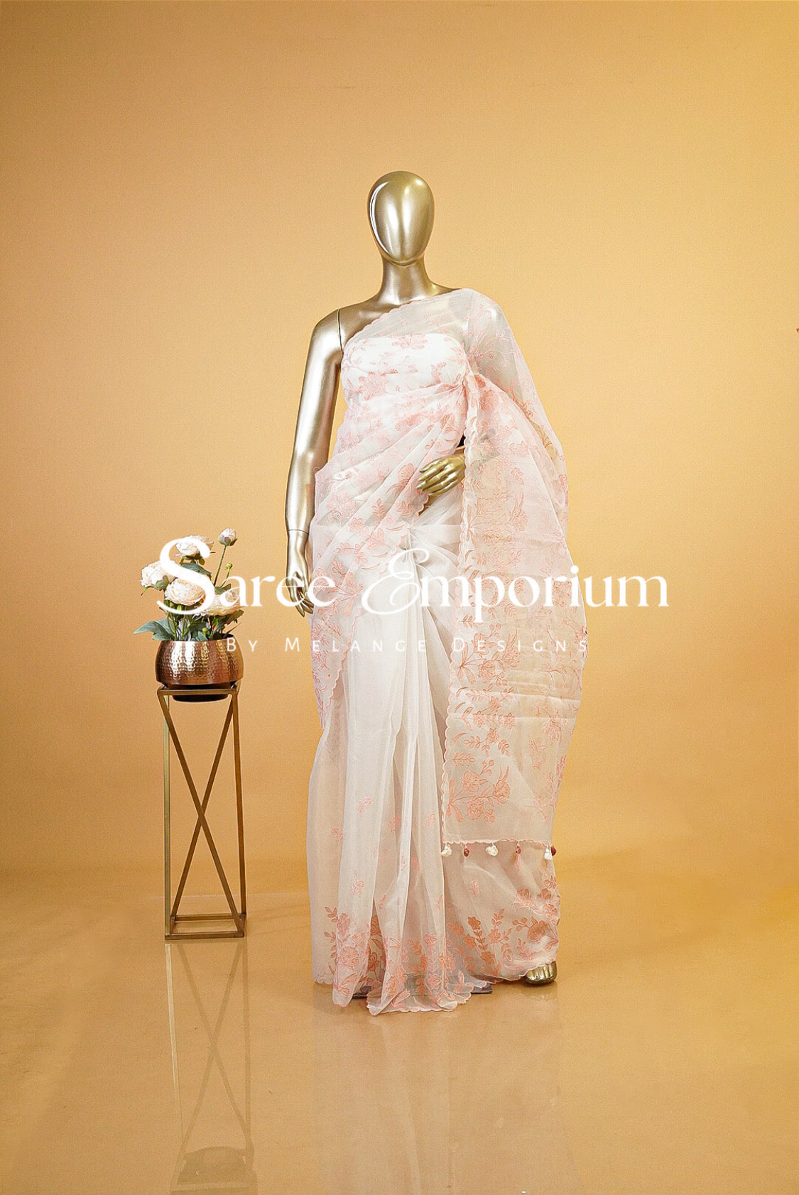 Organza Embroidery Saree MDS0190