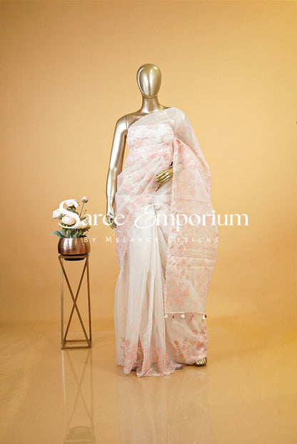 Organza Embroidery Saree MDS0190