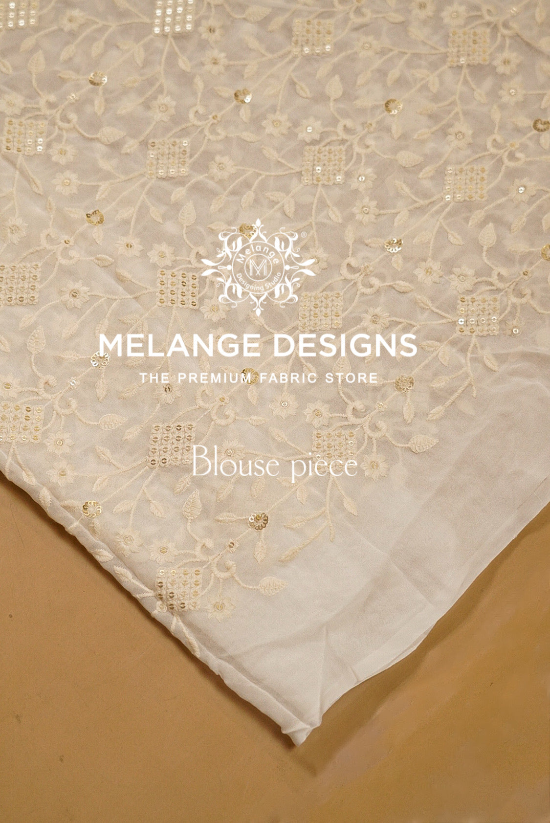 Georgette Embroidery Semi Stitched Lehenga Set Ivory