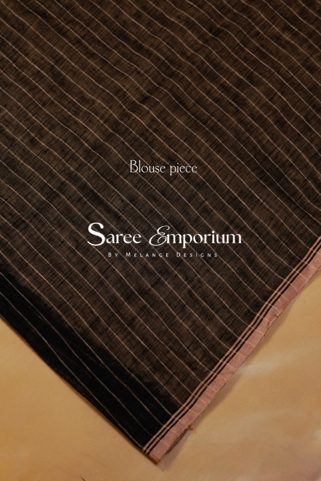 Linen Embroidery Saree For Women Black & Dusty Rose