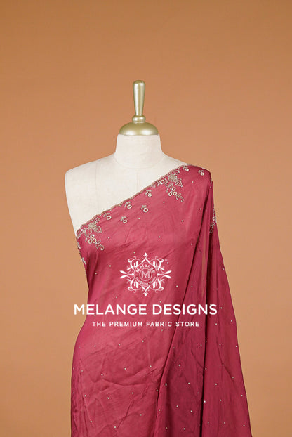 Organza Embroidery Dupatta For Women  Berry Maroon BJ0077