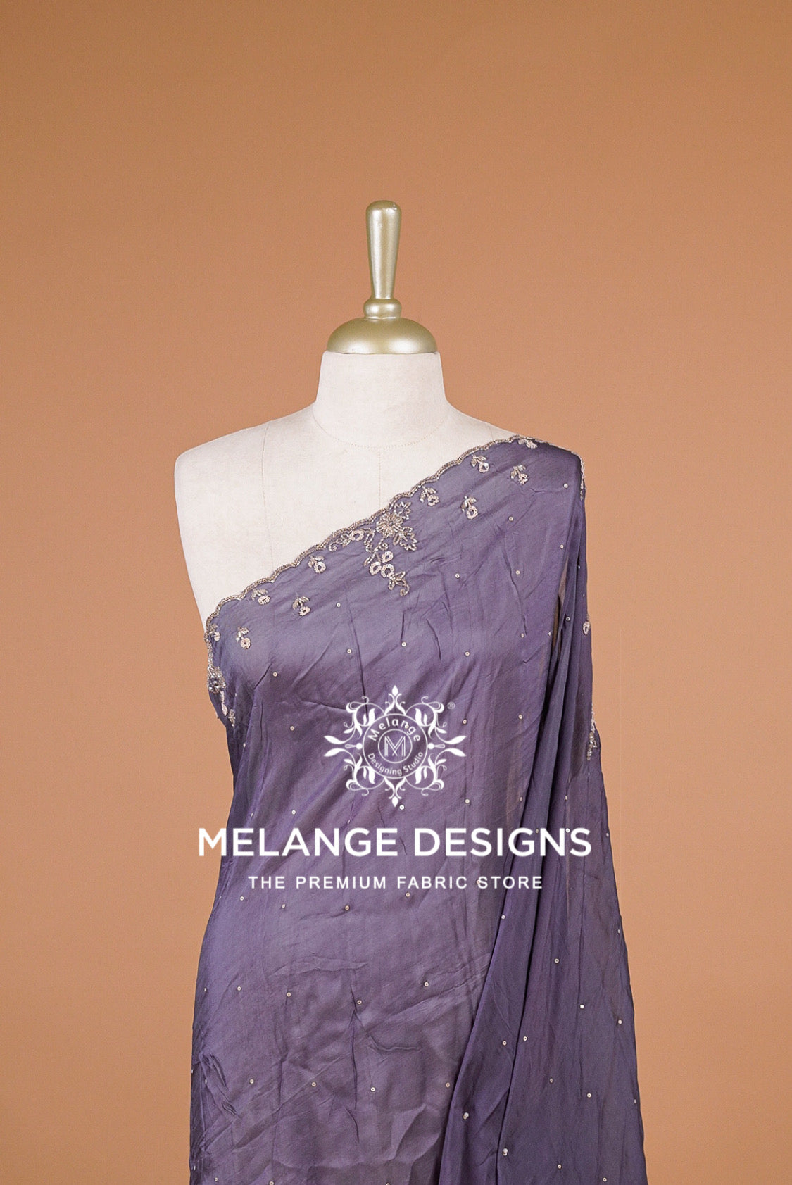 Organza Embroidery Dupatta For Women Dusty Purple BJ0079