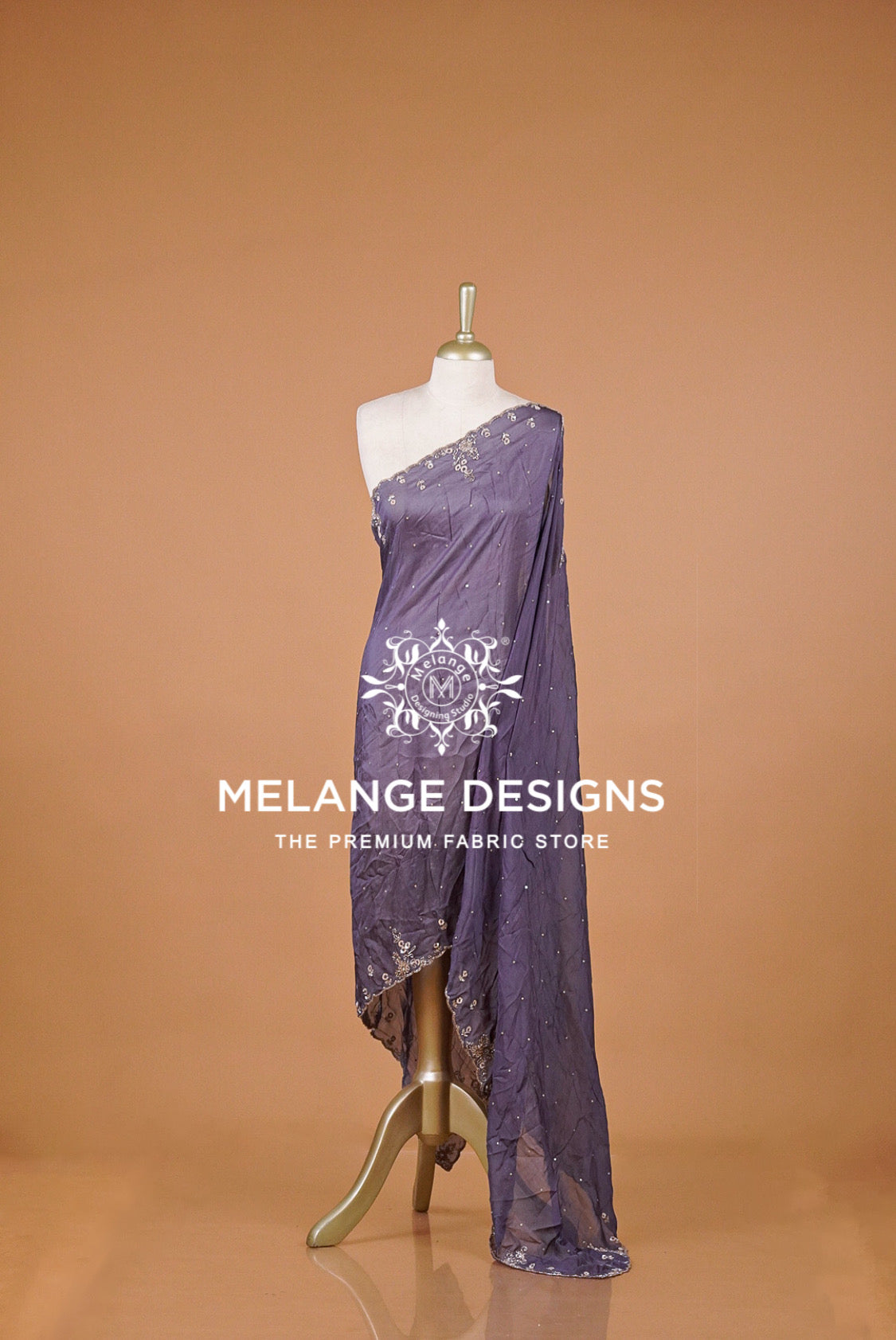 Organza Embroidery Dupatta For Women Dusty Purple BJ0079