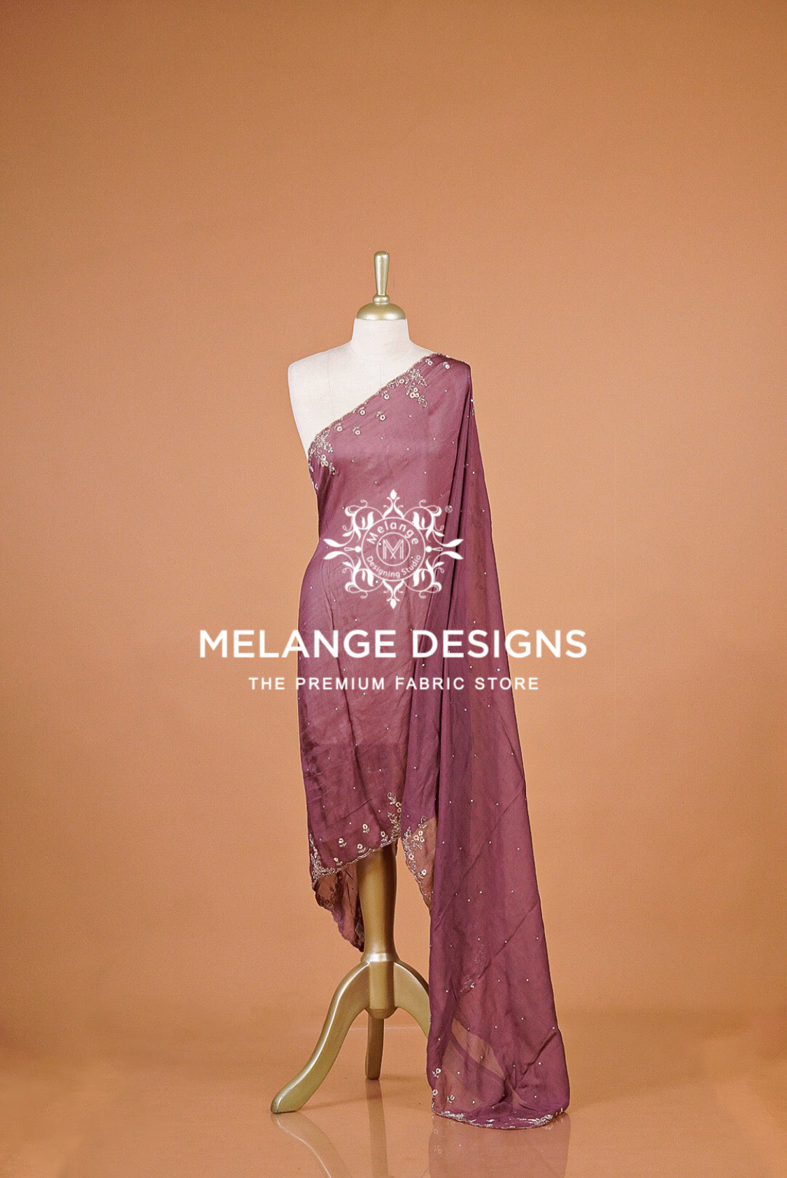Organza Embroidery Dupatta For Women Dusty Mauve  BJ0080