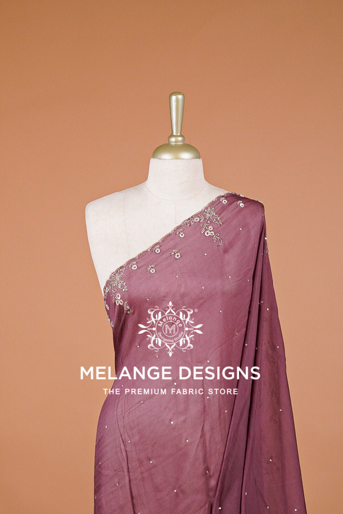 Organza Embroidery Dupatta For Women Dusty Mauve  BJ0080