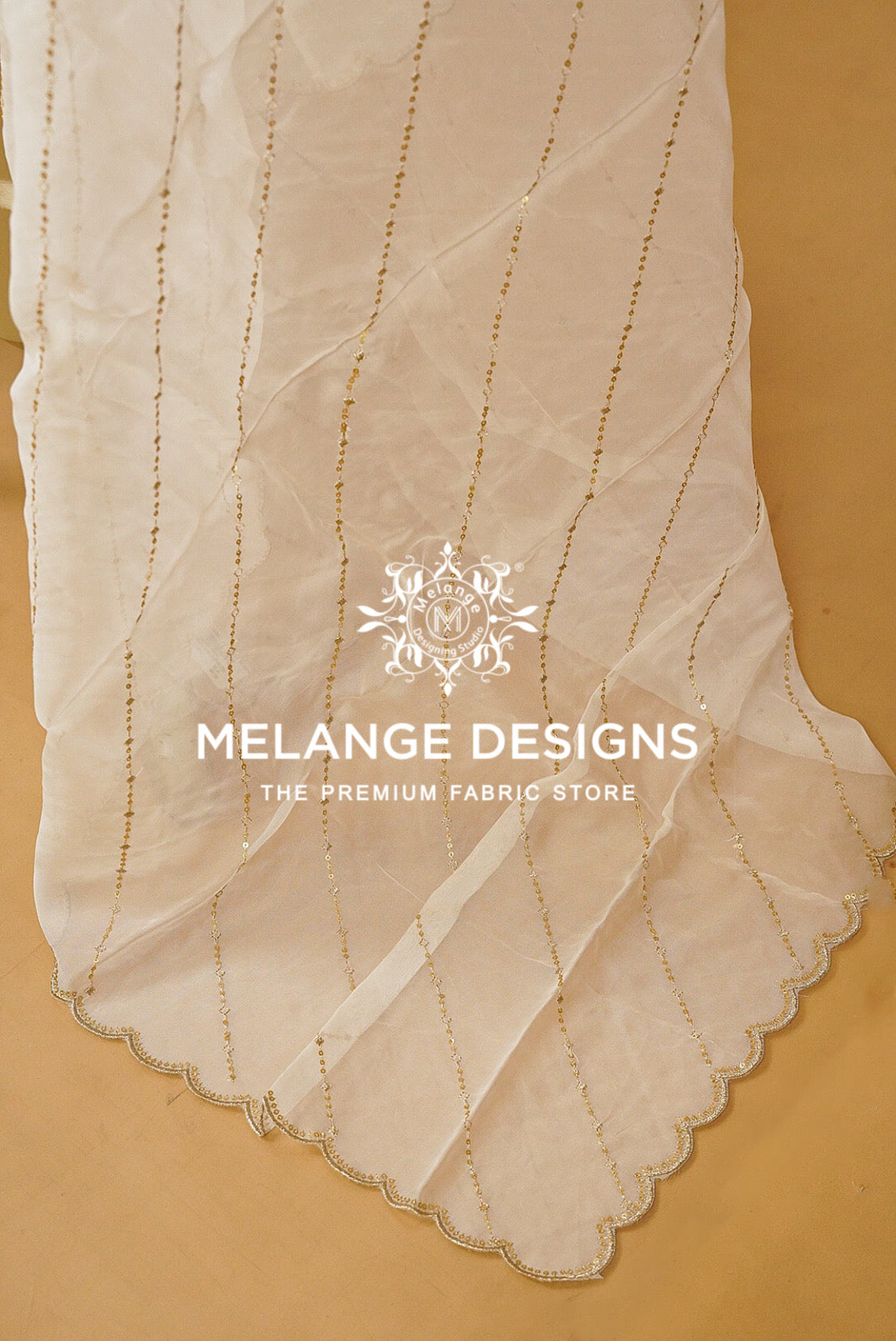 Organza Embroidery Dupatta For Women White BJ0085