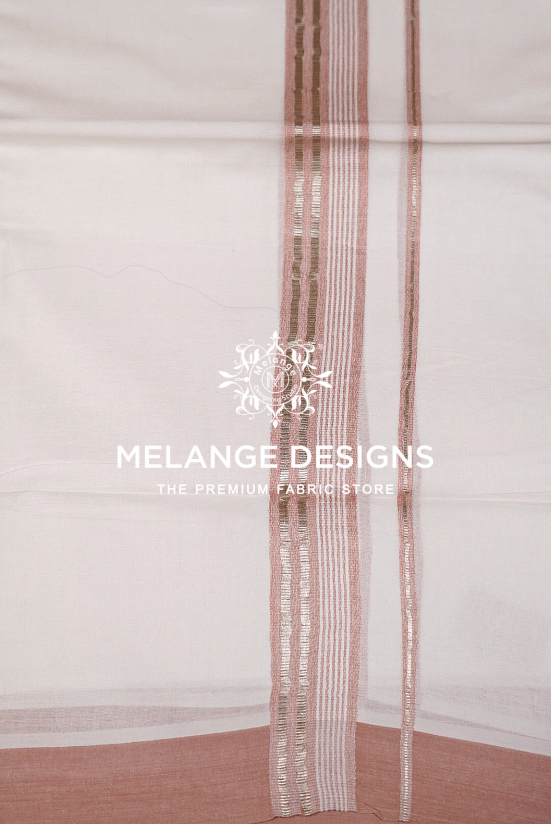 Premium Cotton Dhoti for Men White with Rose Gold