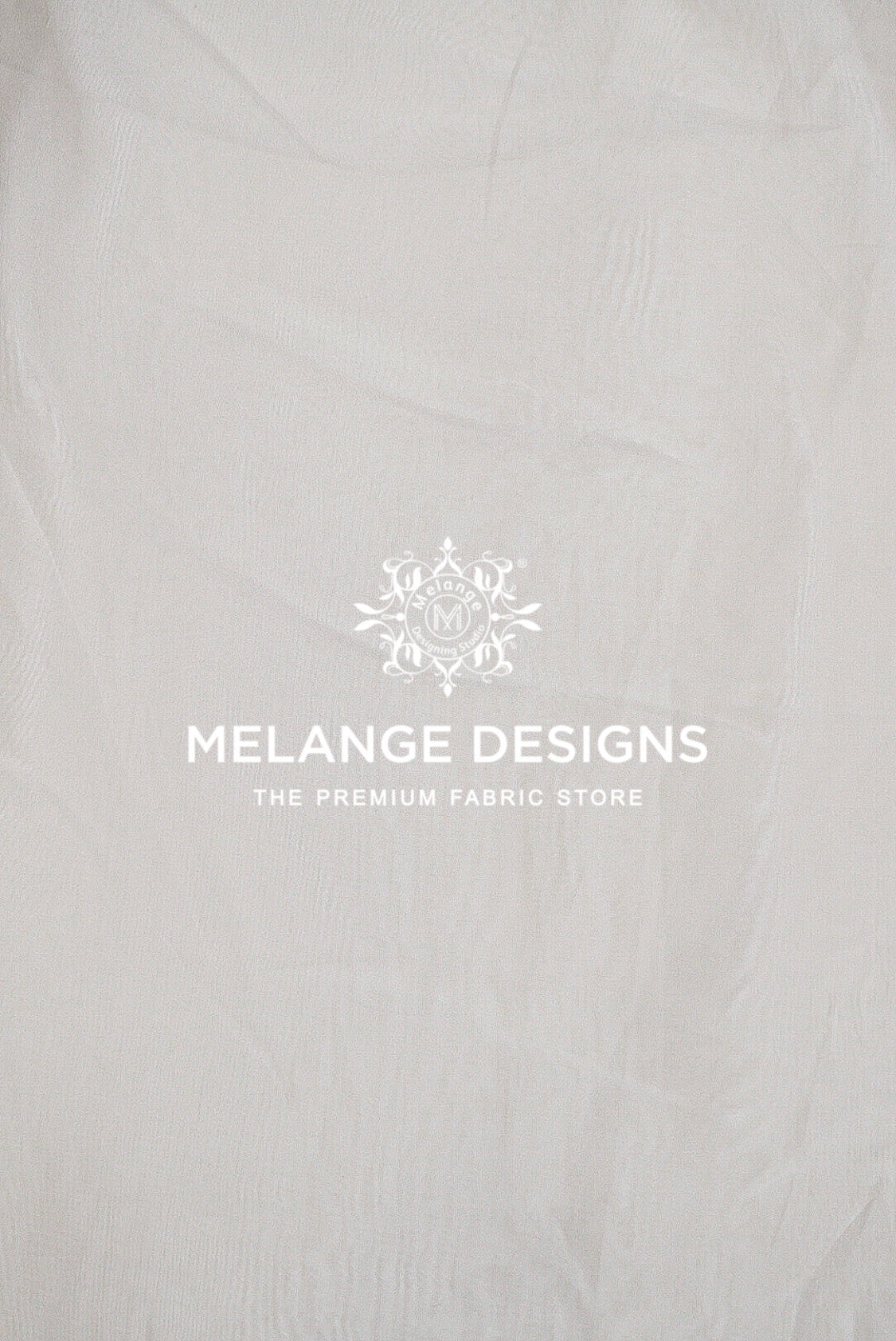 A close-up of a light gray or off-white textured Premium Viscose Organza Fabric Dyeable .