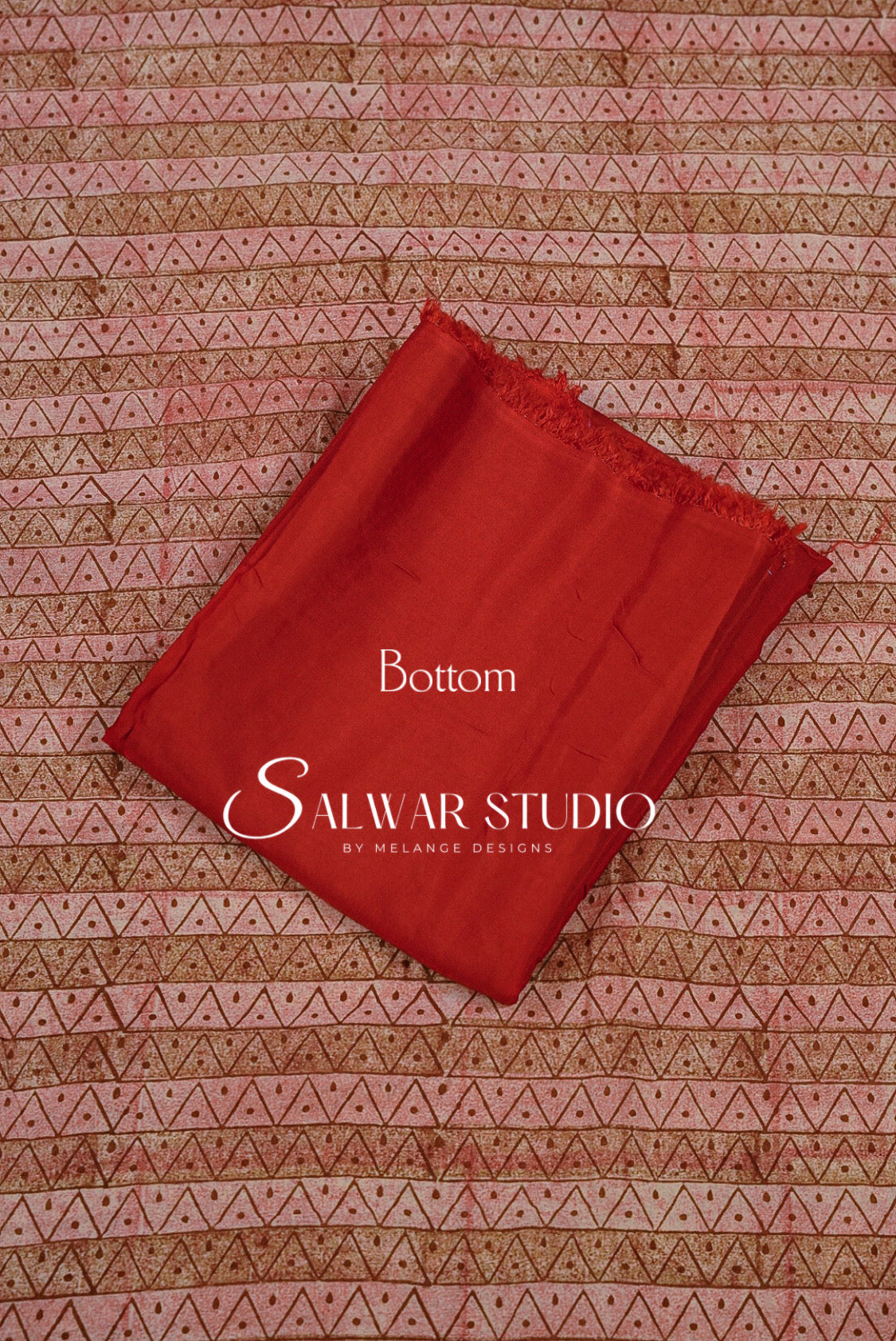 Printed Chanderi Unstitched Salwar Suit Dress Material Red AC0204