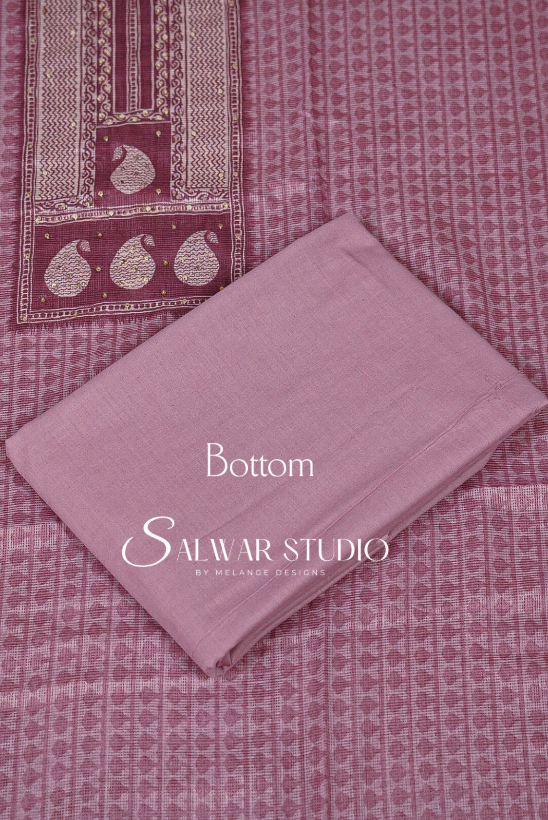 Printed Cotta Unstitched Salwar Suit Dress Material Pastel Pink AC0182