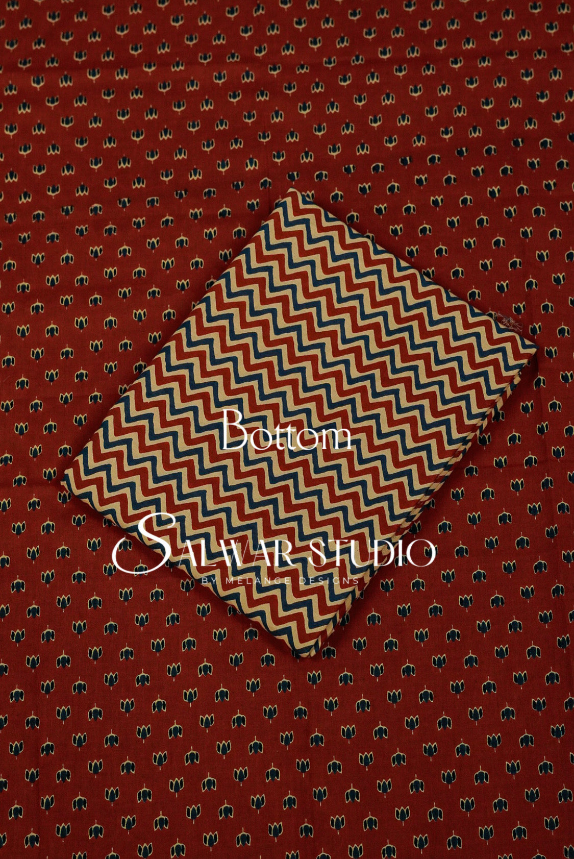 Printed Cotton Unstitched Salwar Suit Dress Material Rust-Red AC0336