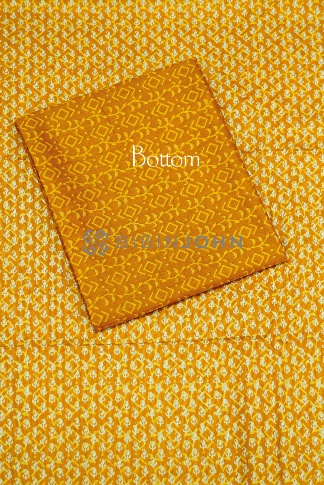 Printed Cotton Unstitched Salwar Suit Material Mustard Yellow BJ0811