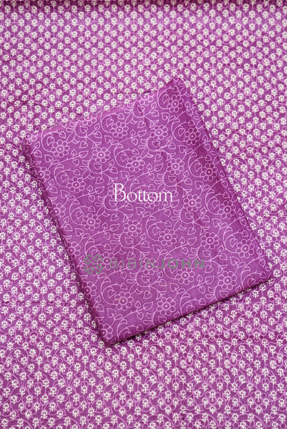 Printed Cotton Unstitched Salwar Suit Material Purple  BOTTOM