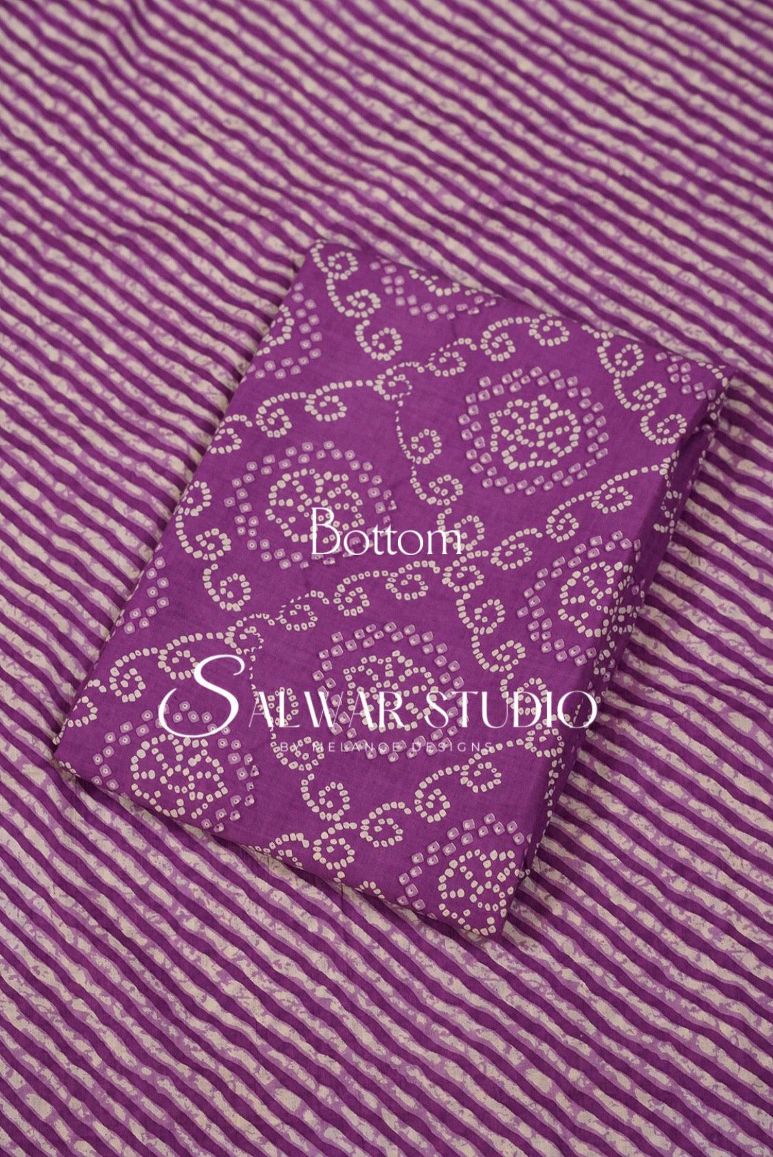 Printed Cotton Unstitched Salwar Suit Material Orchid Purple Bottom.