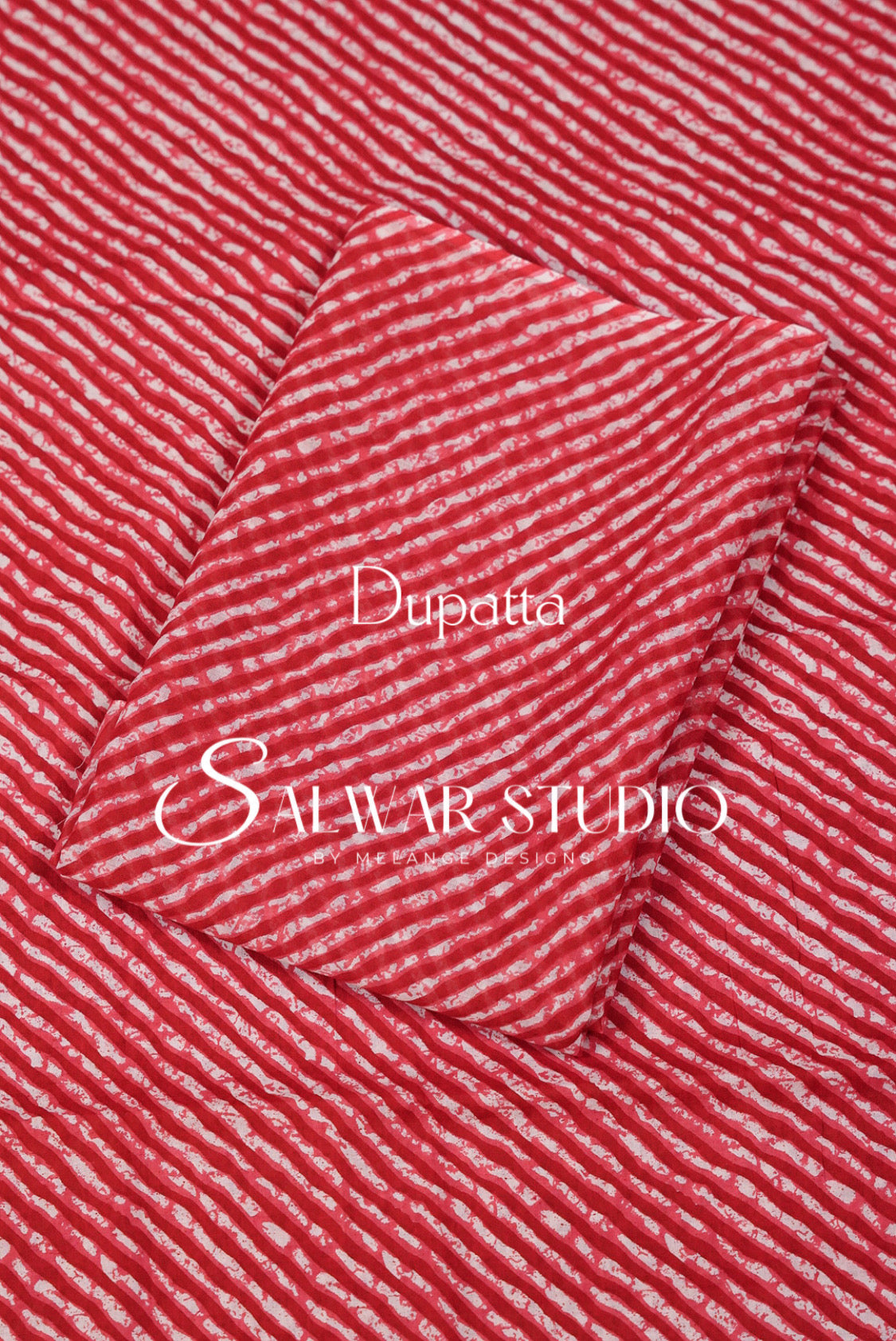 Printed Cotton Unstitched Salwar Suit Material Red  Dupatta.