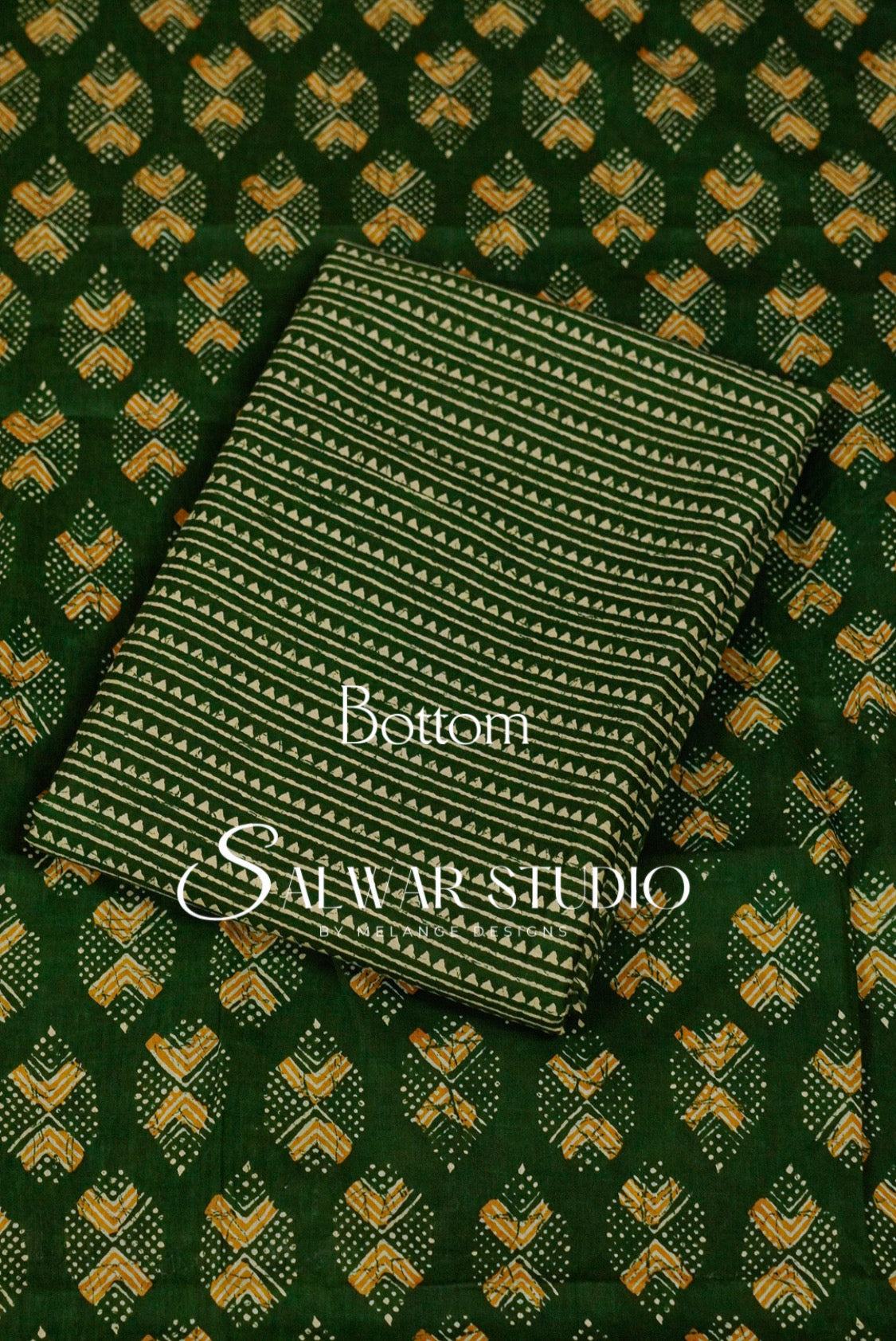 Printed Cotton Unstitched Salwar Suit Dress Material Green AC0257