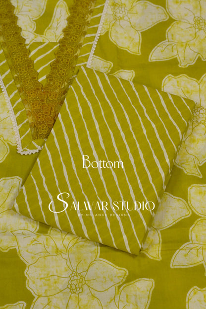 Printed Cotton Unstitched Salwar Suit Dress Material Apple Green AC0276