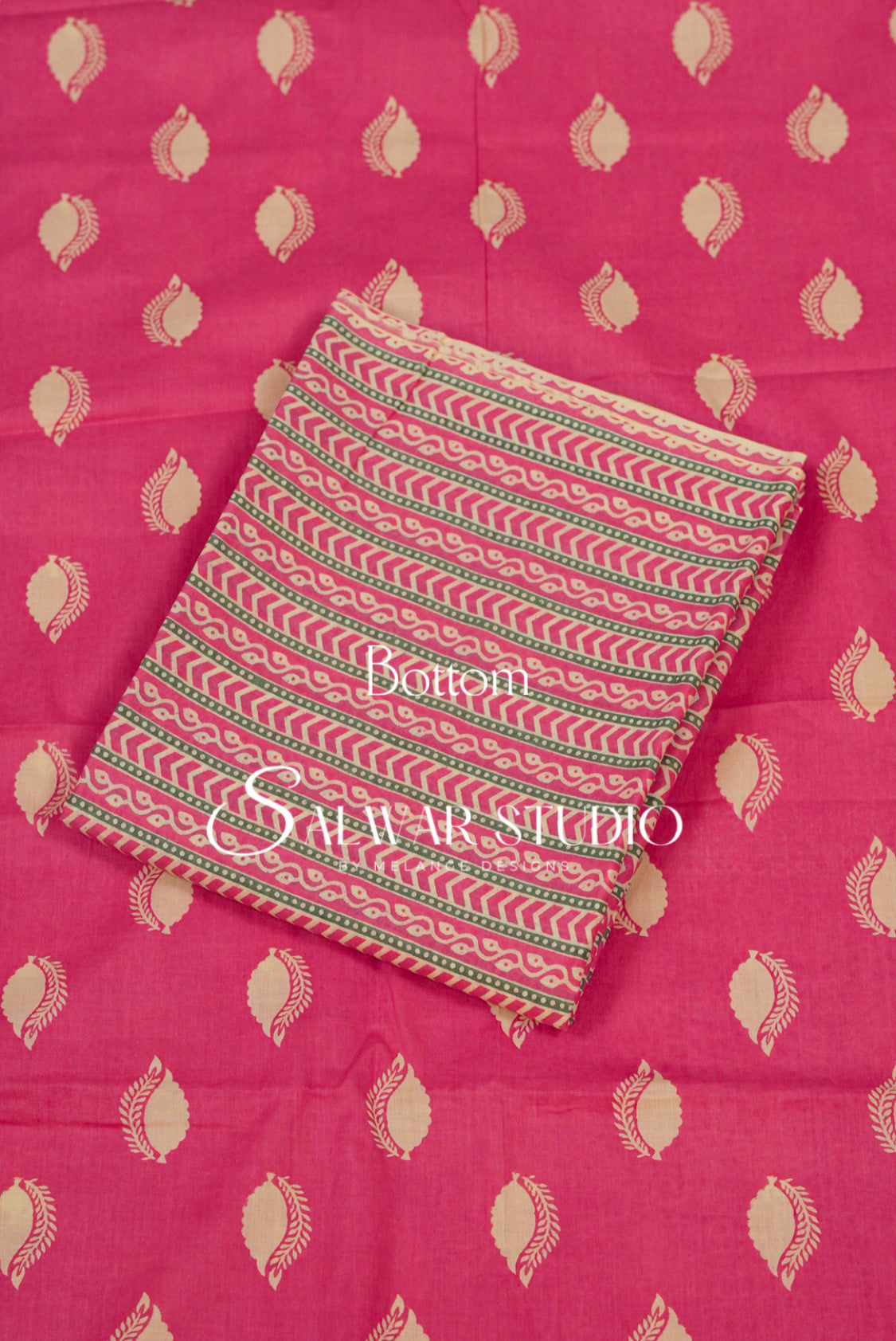 Printed Cotton Unstitched Salwar Suit Dress Material Pink AC0277
