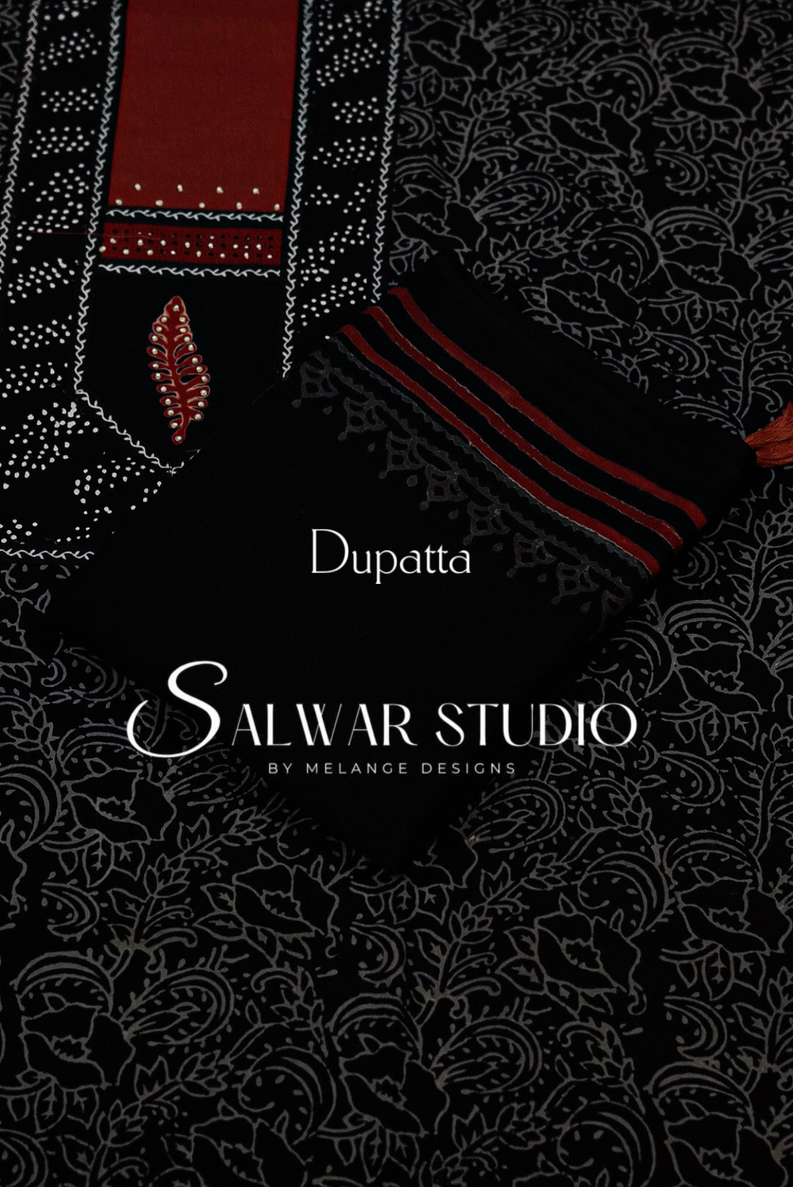 Printed Cotton Unstitched Salwar Suit Dress Material Black AC0328