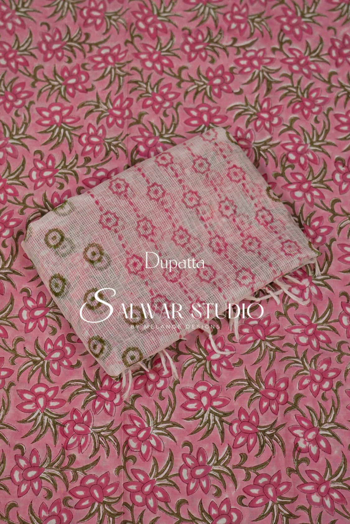 Printed Cotton Unstitched Salwar Suit Dress Material Baby Pink AC0171