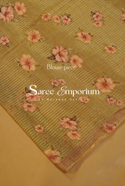 Printed Linen Saree For Women MDS0271