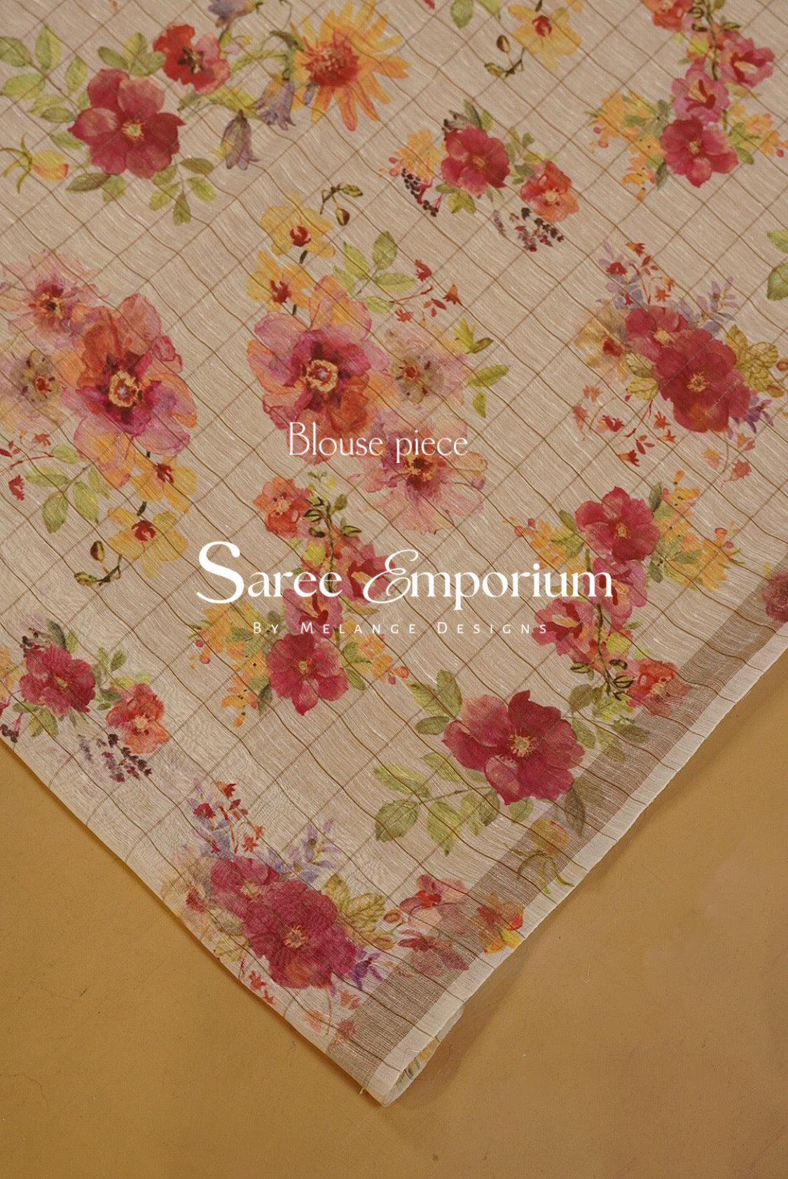 Printed Linen Saree For Women MDS0272