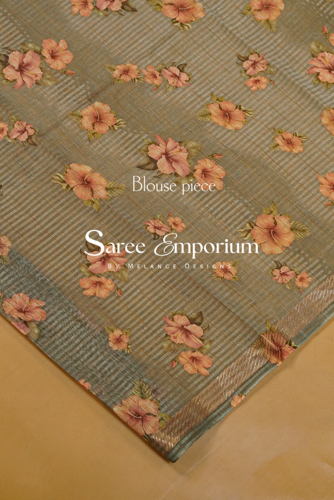 Printed Linen Saree For Women MDS0273