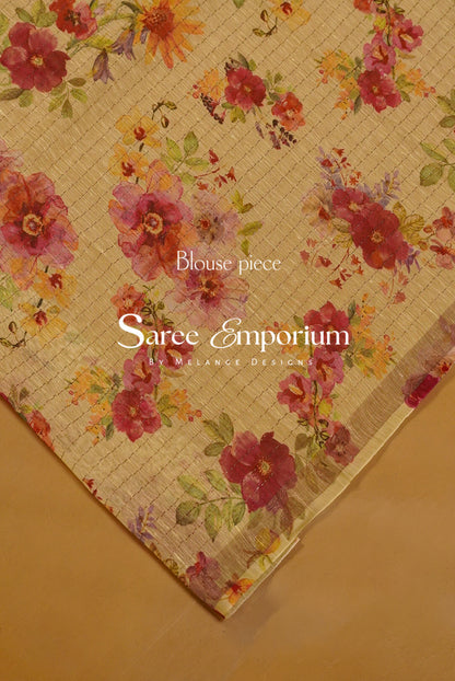 Printed Linen Saree For Women MDS0275