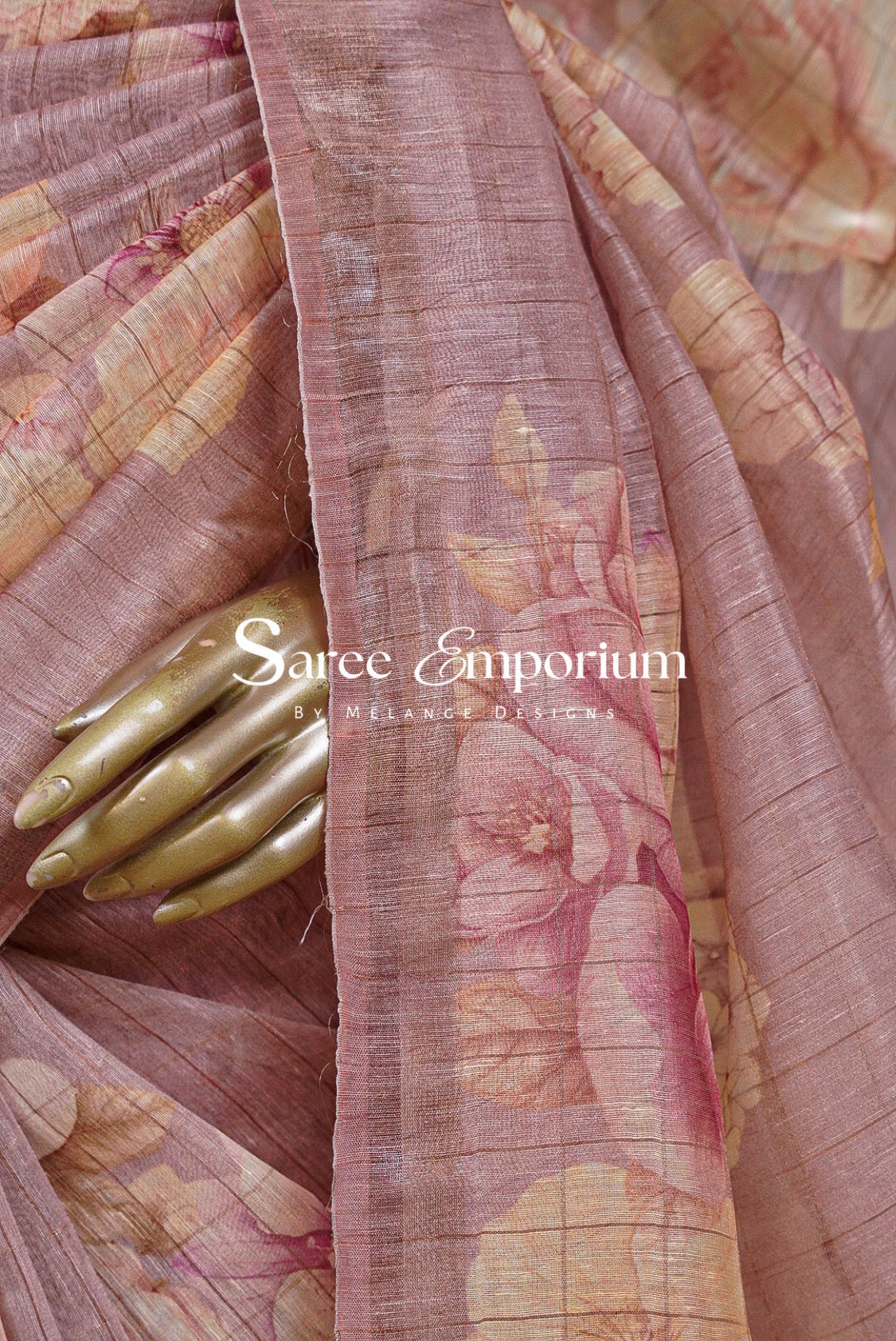 Printed Linen Saree For Women MDS0276