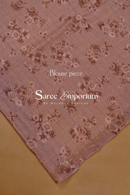Printed Linen Saree For Women MDS0276