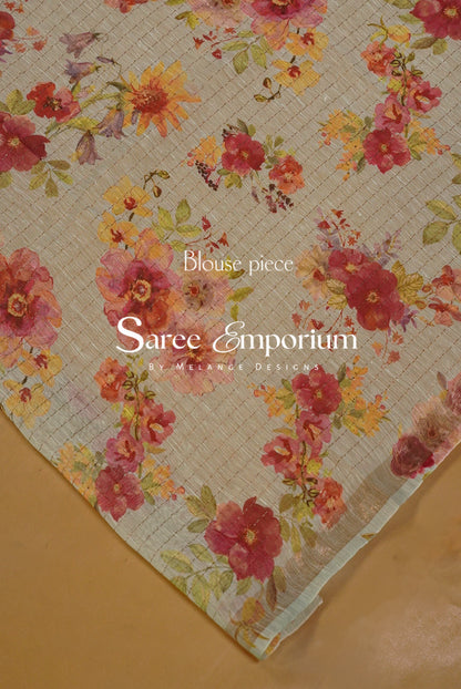 Printed Linen Saree For Women MDS0277