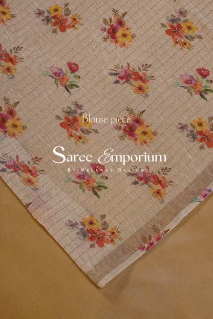 Printed Linen Saree For Women MDS0278