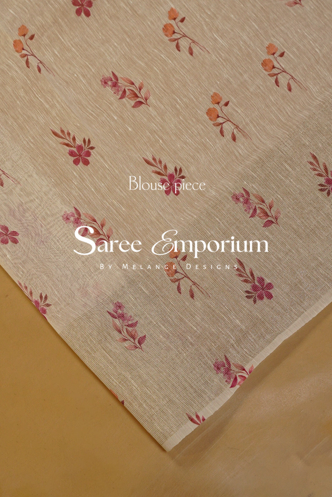 Printed Linen Saree For Women MDS0279