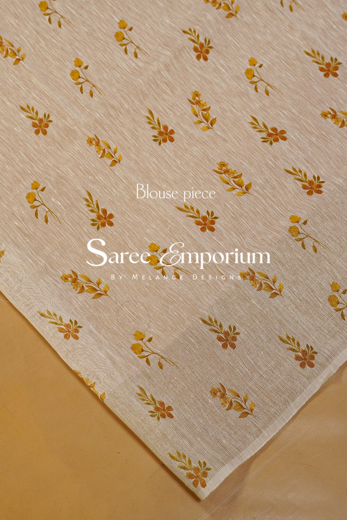Printed Linen Saree For Women MDS0280
