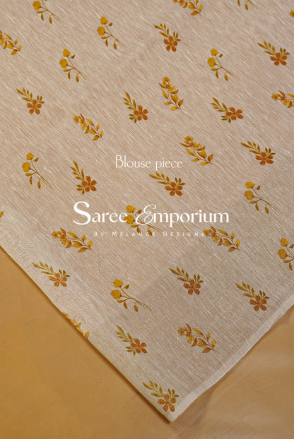 Printed Linen Saree For Women MDS0280