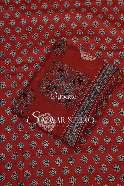 Printed Cotton Unstitched Salwar Suit Dress Material Dupatta
