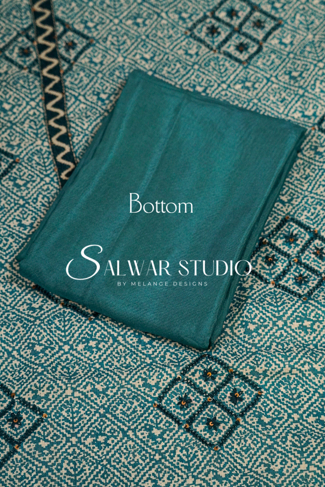 Semi Linen Embroidery Unstitched Salwar Suit Material Peacock Teal