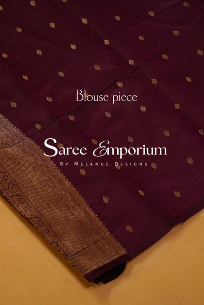 Semi Silk Brocade Saree For Women Copper Peach  Blouse Piece.