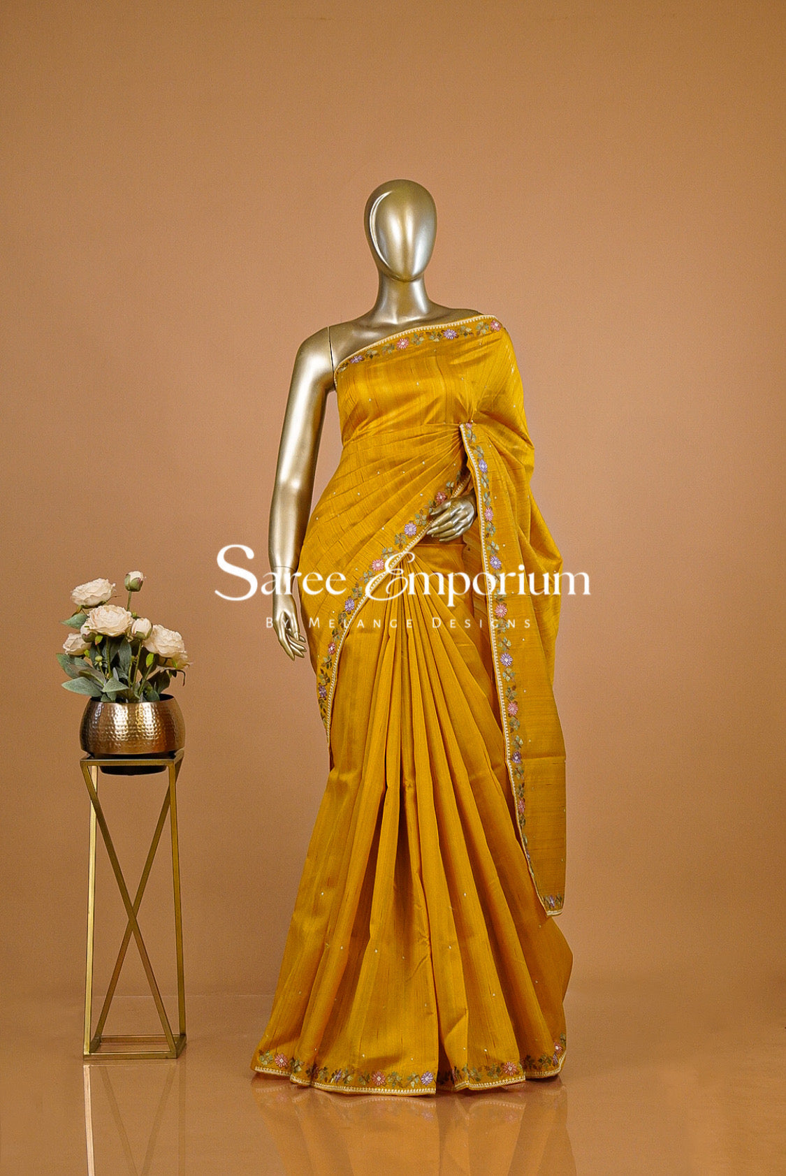 Semi Silk Embroidery Saree For Women MDS0284