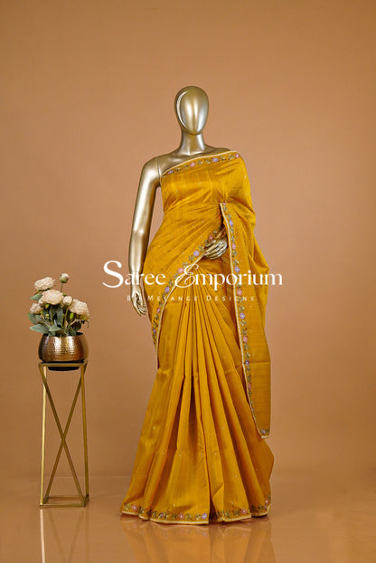 Semi Silk Embroidery Saree For Women MDS0284