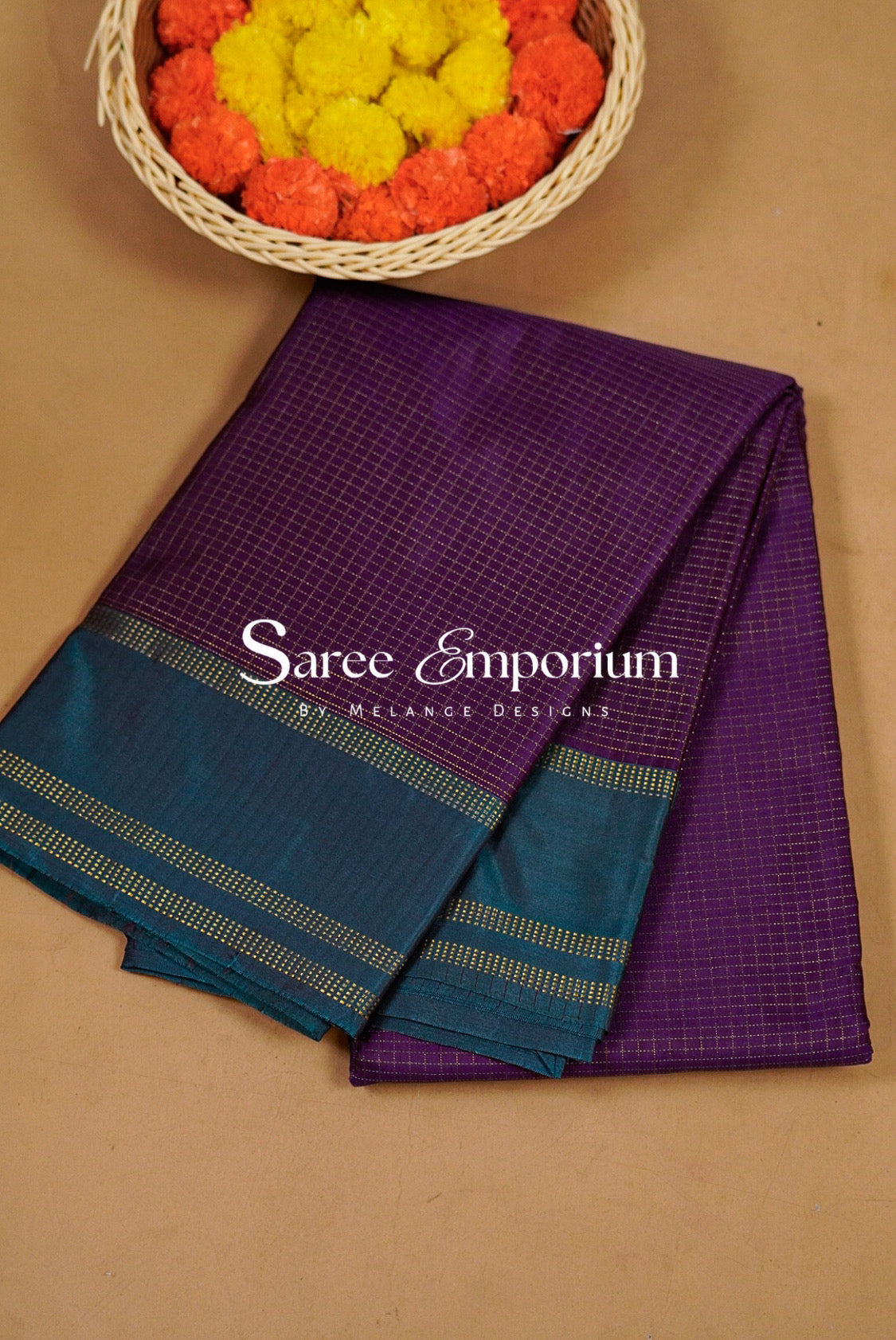 Semi Silk Saree For Women Deep Purple