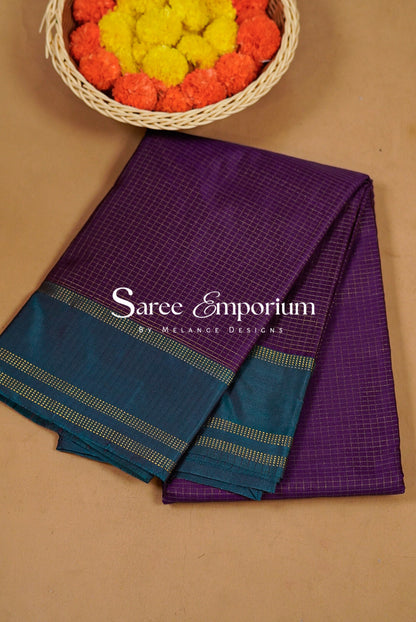 Semi Silk Saree For Women Deep Purple