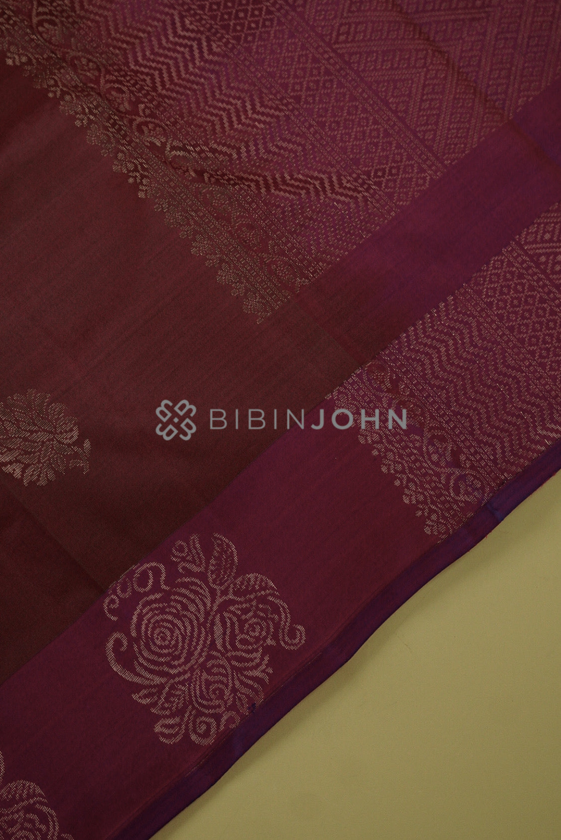 Semi Silk Saree For Women Mahogany Brown pallu