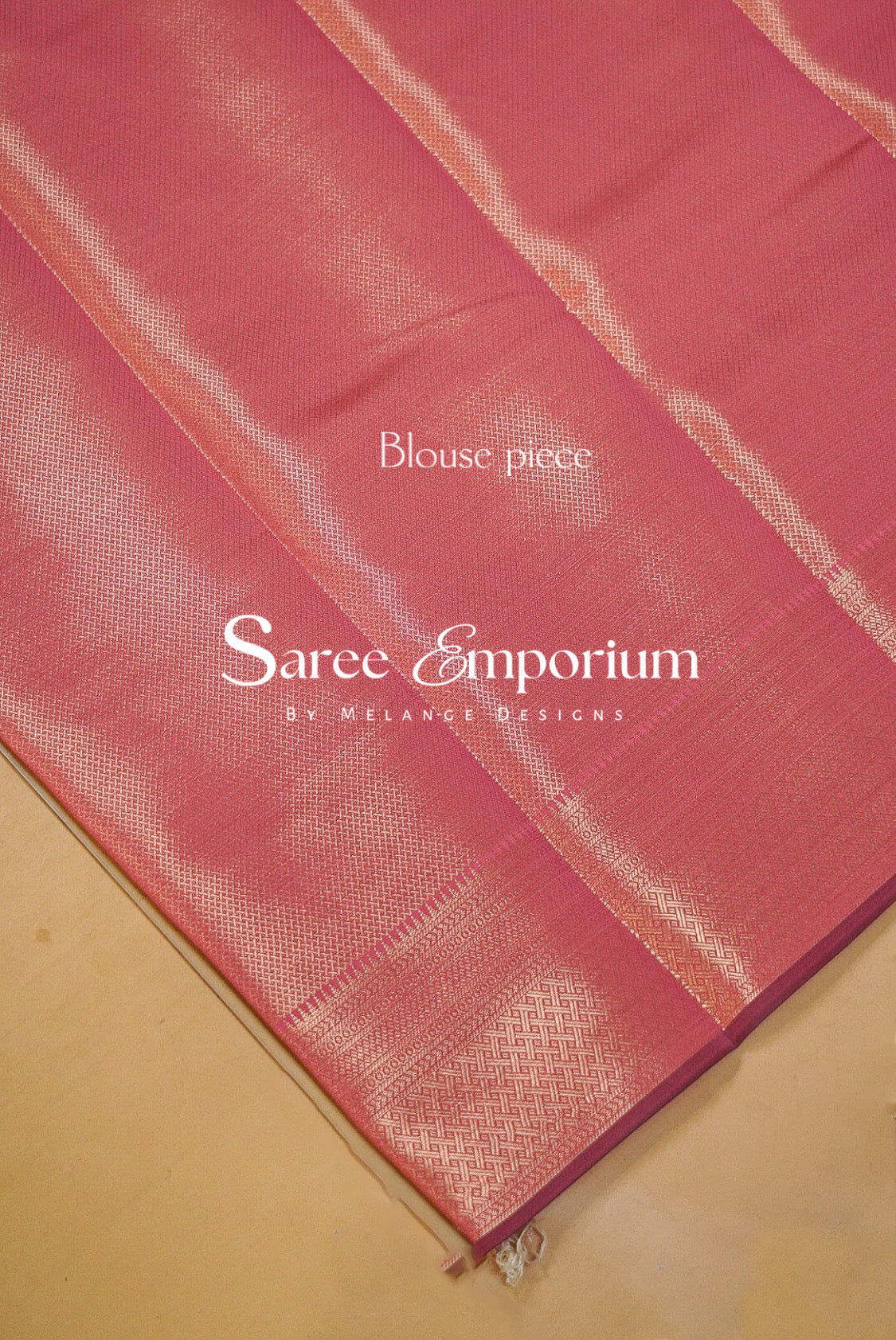 Semi Silk Saree For Women Dusty Rose Pink-Blouse Piece.