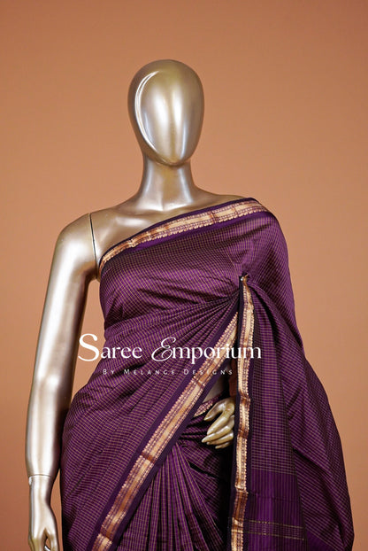 Semi Silk Saree For Women Plum Purple 