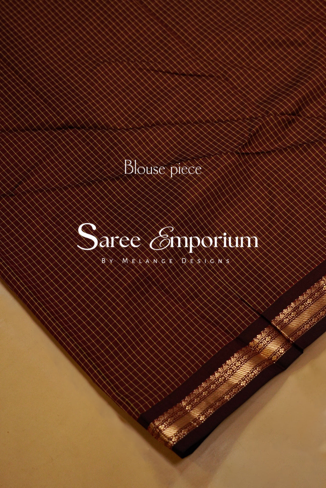 Semi Silk Saree For Women Rust Brown and Gold